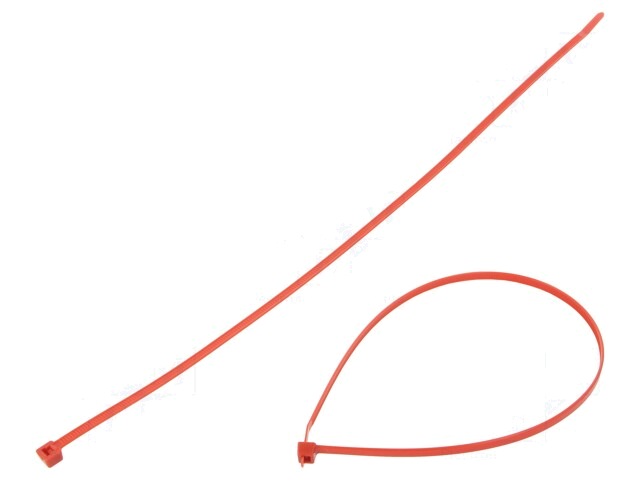 Kabelbinder; L: 390mm; W: 4,7mm; polyamide; 335N; rood; Ømax: 110mm Kabelbinder; L: 390mm; W: 4,7mm; polyamide; 335N; rood; Ømax: 110mm
